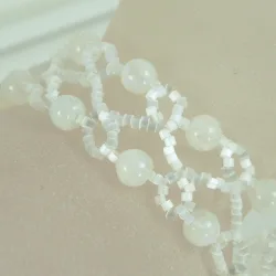 Bracelet M Silver 925 - Duo Moonstone-Satin white - Bracelet M Silver 925 - Argent 925